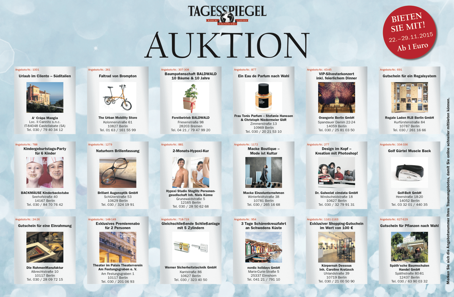 Auktion im Tagesspiegel