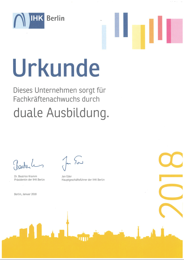 IHK Ausbildungsbetrieb 2018