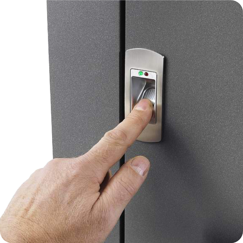 Sicherheitstür Aluminium Haustür mit Biometrie Fingerscan